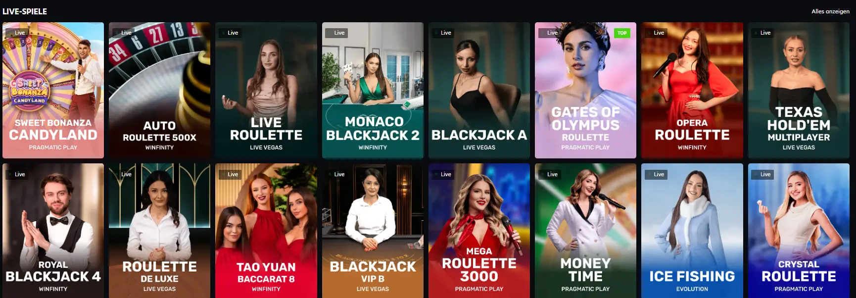 Live-Spiele im Neospin Casino