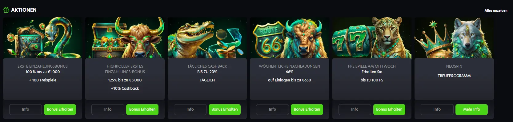 Neospin Casino Boni für Spieler aus Deutschland