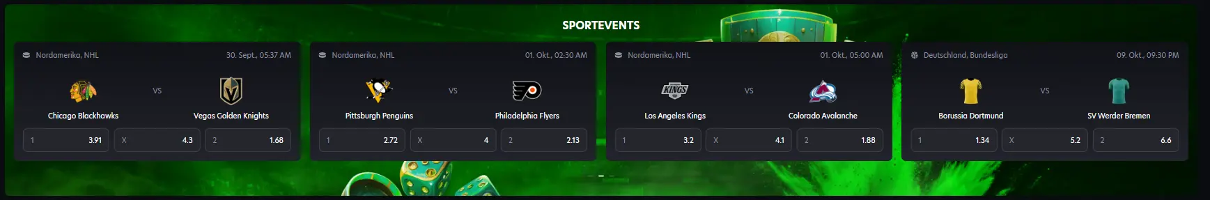 Sportwetten und Sportevents bei Neospin